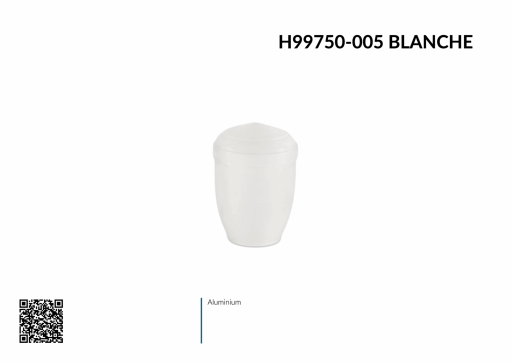 Urne funéraire en aluminium blanche élégante
