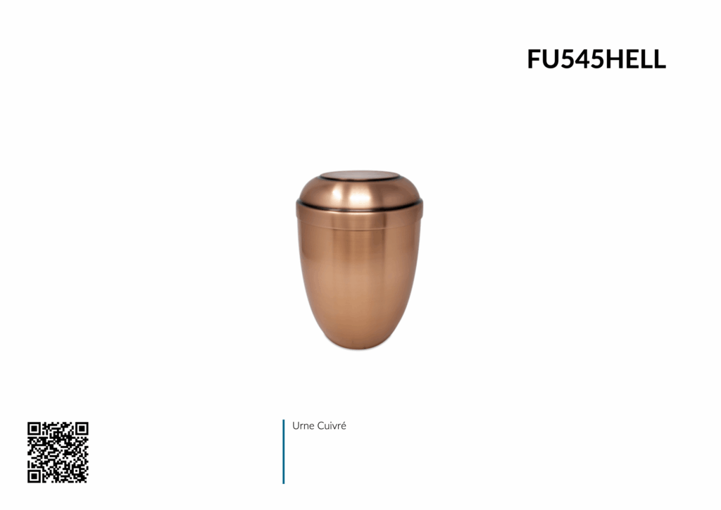 Urne funéraire en cuivre, modèle FU545HELL.