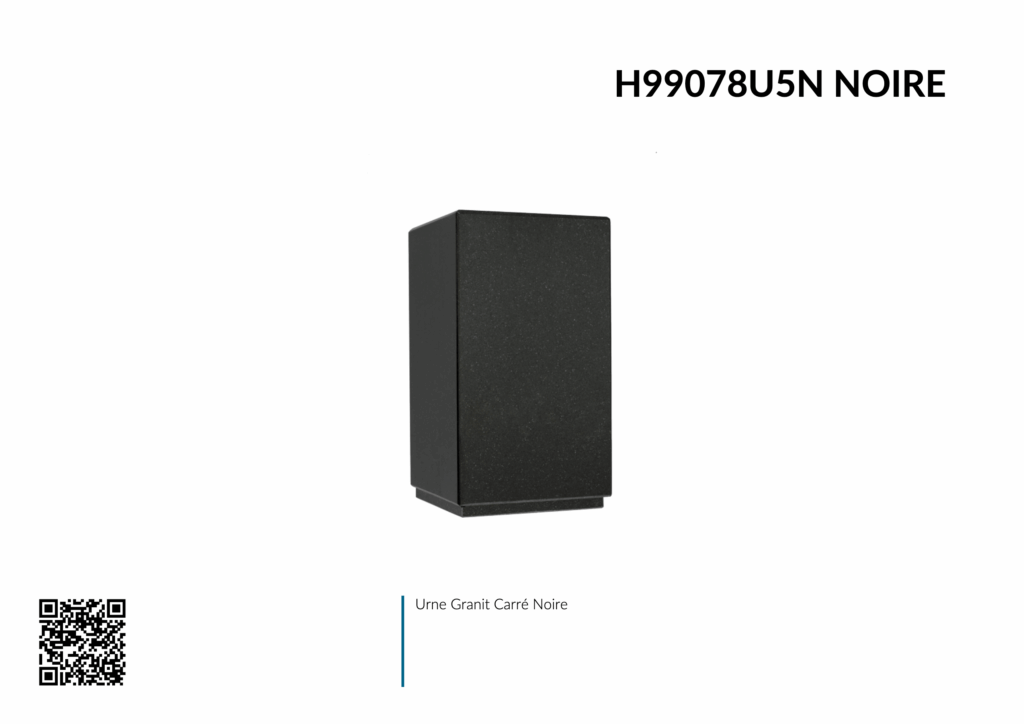 Urne en granit noir, design carré.