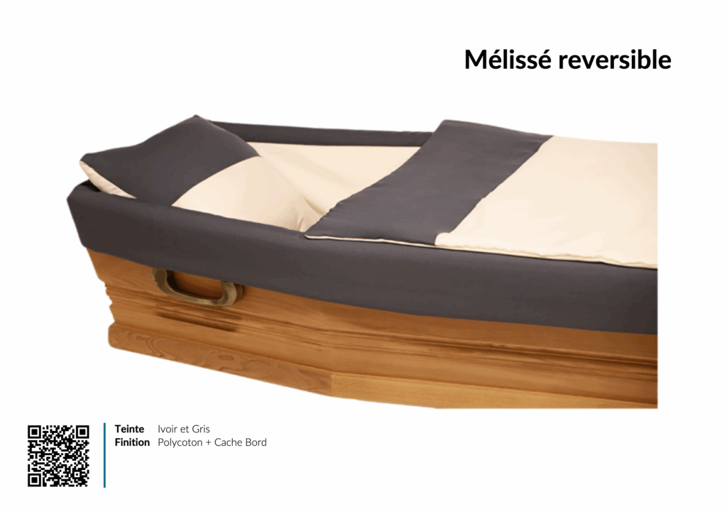 Cercueil Mélissé réversible ivoire et gris