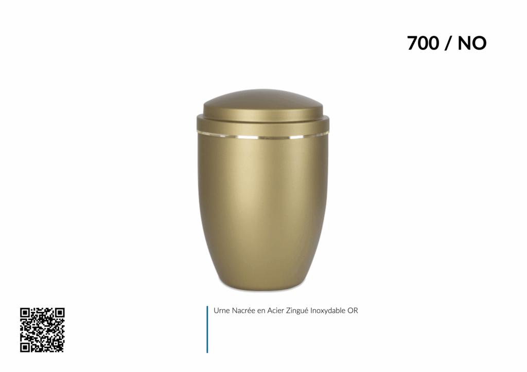 Urne dorée en acier inoxydable design élégant