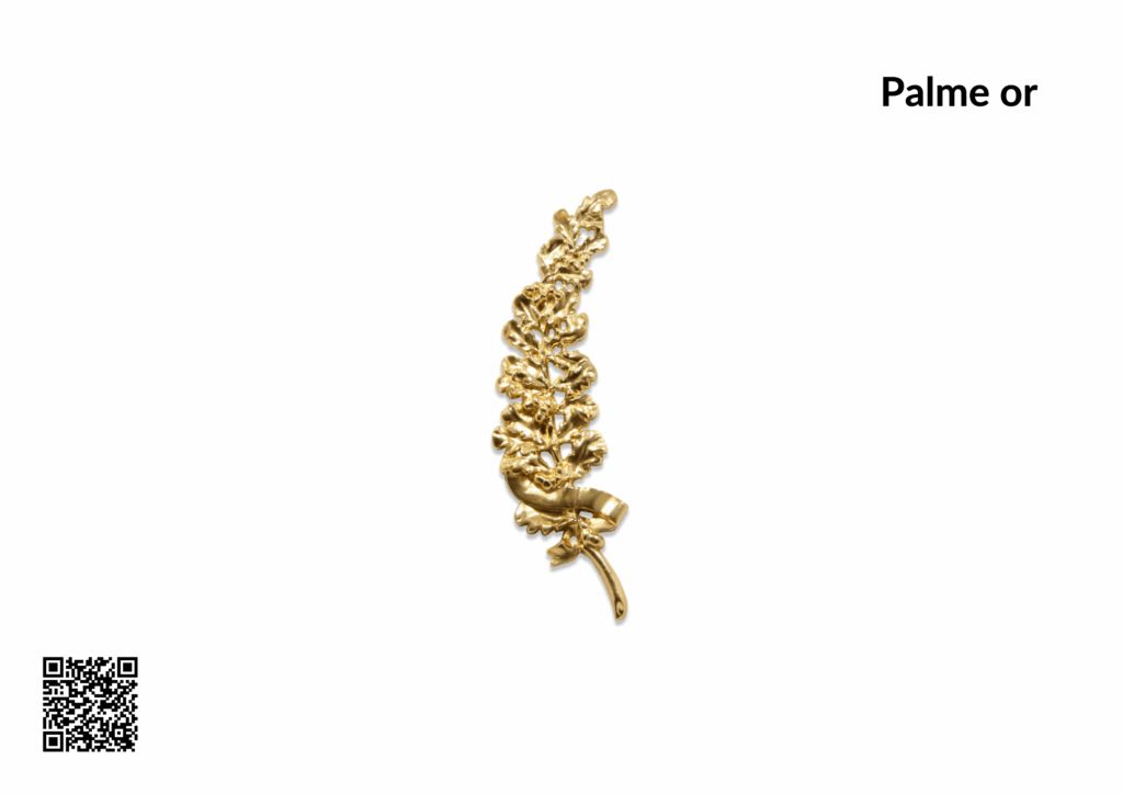 Palme en or sur fond blanc