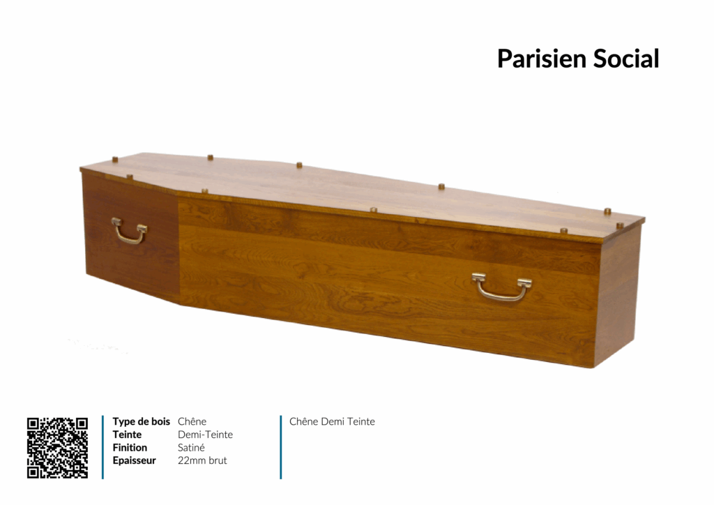 Cercueil en chêne demi-teinte satiné