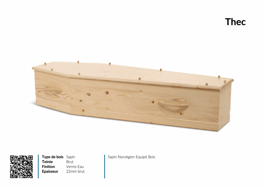 Cercueil en bois de sapin brut