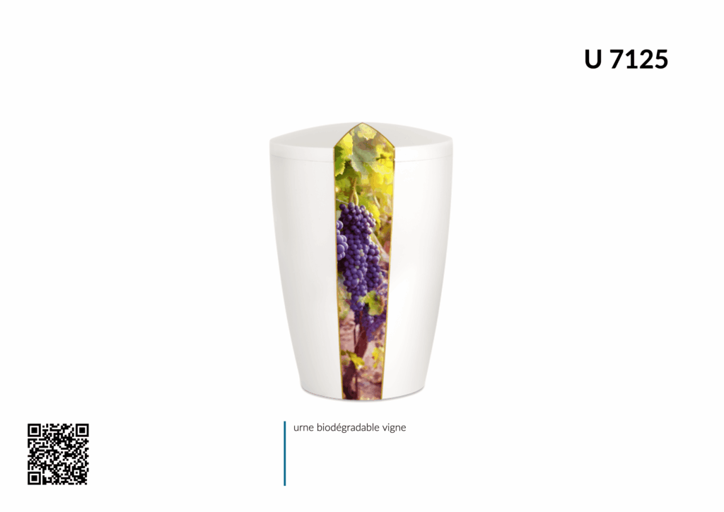 Urne biodégradable avec motif de raisin